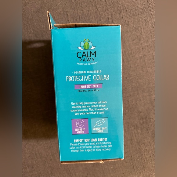 Calm Paws Behavior Support Protective Inflatable Collar Large w/Dog Calming Disc - Picture 6 of 6